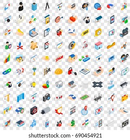 100 interface icons set in isometric 3d style for any design vector illustration