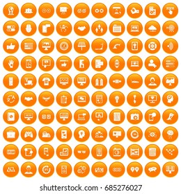 100 interface icons set orange