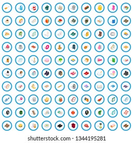 100 interior icons set in isometric 3d style for any design vector illustration