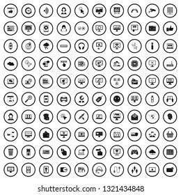 100 internet icons set in simple style for any design vector illustration