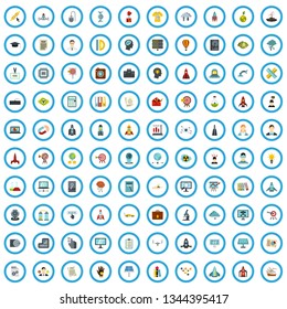100 invention icons set in flat style for any design vector illustration