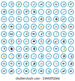 100 iron icons set in isometric 3d style for any design vector illustration