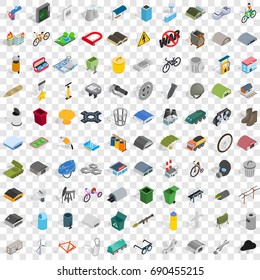 100 iron icons set in isometric 3d style for any design vector illustration