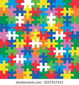 100 irregular jigsaw puzzle colorful background.