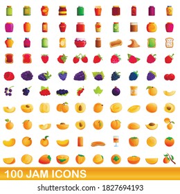 100 jam icons set. Cartoon illustration of 100 jam icons vector set isolated on white background