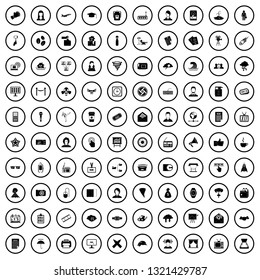 100 journalist icons set in simple style for any design vector illustration