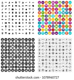 100 journey icons set vector in 4 variant for any web design isolated on white