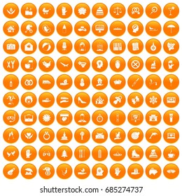 100 joy icons set orange