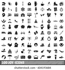 100 joy icons set in simple style for any design vector illustration