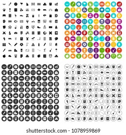 100 junior school icons set vector in 4 variant for any web design isolated on white