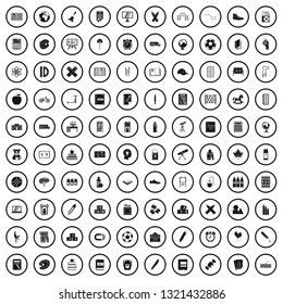 100 junior school icons set in simple style for any design vector illustration