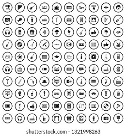 100 karaoke icons set in simple style for any design vector illustration