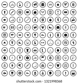 100 kettlebell icons set in simple style for any design vector illustration