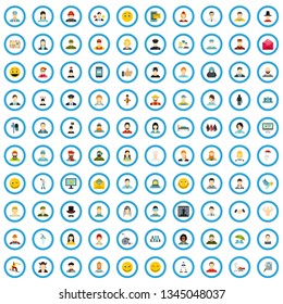 100 kin icons set in flat style for any design vector illustration
