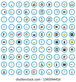 100 kitchen icons set in flat style for any design vector illustration