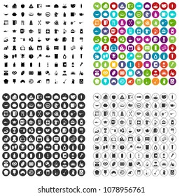 100 kitchen icons set vector in 4 variant for any web design isolated on white