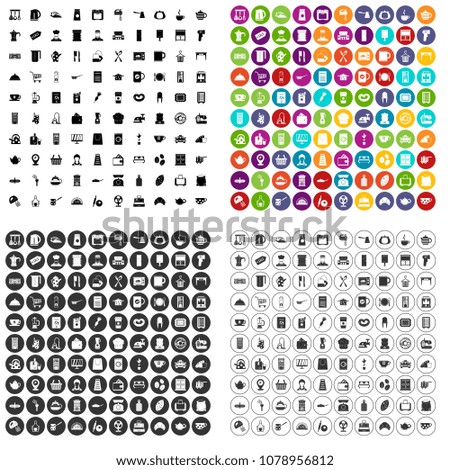 100 kitchen utensils icons set vector in 4 variant for any web design isolated on white