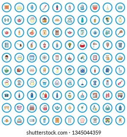 100 kitchen ware icons set. Cartoon illustration of 100 kitchen ware vector icons isolated on white background