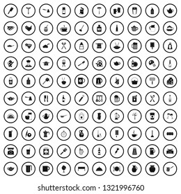 100 kitchenware icons set in simple style for any design vector illustration