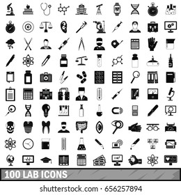 100 lab icons set in simple style for any design vector illustration