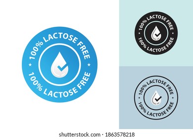 100% lactose free blue stamp vector, hundred percent lactose free symbol  illustration