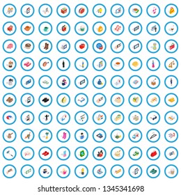 100 lady icons set in isometric 3d style for any design vector illustration