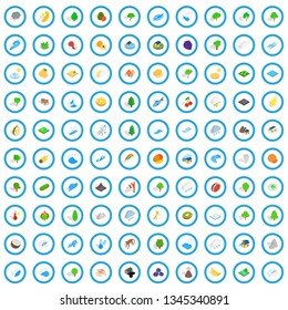 100 land icons set in isometric 3d style for any design vector illustration