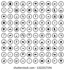 100 landscape icons set in simple style for any design vector illustration