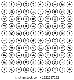 100 leaf icons set in simple style for any design vector illustration