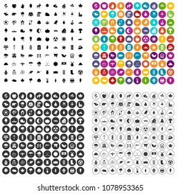 100 leaf icons set vector in 4 variant for any web design isolated on white