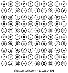 100 learning icons set in simple style for any design vector illustration