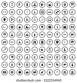 100 leisure activity icons set in simple style for any design vector illustration