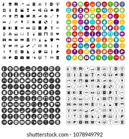 100 leisure icons set vector in 4 variant for any web design isolated on white