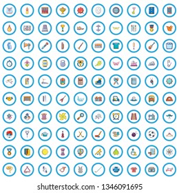 100 lessons icons set. Cartoon illustration of 100 lessons vector icons isolated on white background