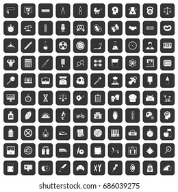 100 libra icons set in black color isolated vector illustration