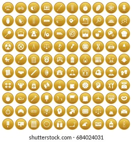 100 libra icons set gold