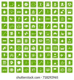 100 libra icons set in grunge style green color isolated on white background vector illustration