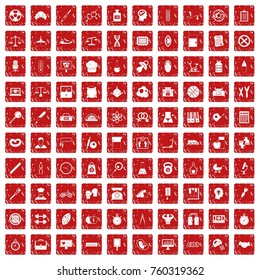 100 libra icons set in grunge style red color isolated on white background vector illustration