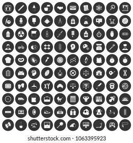 100 libra icons set in simple style white on black circle color isolated on white background vector illustration