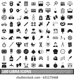 100 libra icons set in simple style for any design vector illustration