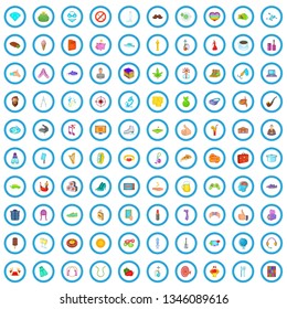 100 lifestyle icons set in cartoon style for any design vector illustration