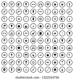 100 light icons set in simple style for any design vector illustration