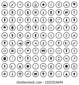 100 light source icons set in simple style for any design vector illustration