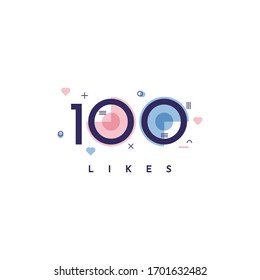 100 Likes Abstract illustration template design. Vector Eps 10