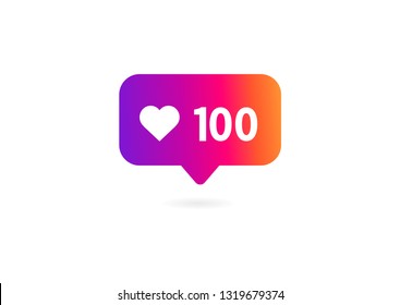 100 likes icon on white background. Vector illustration