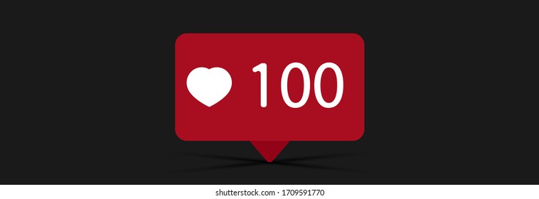 100 likes. Vector illustration on black background.