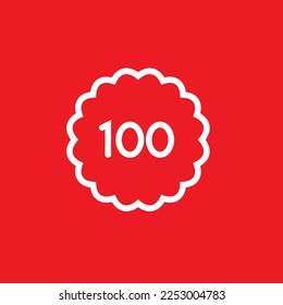 100 line icon. Graphic resource template, vector illustration.