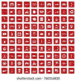 100 loader icons set in grunge style red color isolated on white background vector illustration