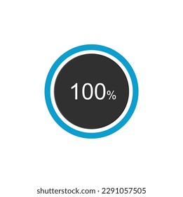 100% Loading. 100% circle diagrams Infographics vector, 100 Percentage ready to use for web design ux-ui.