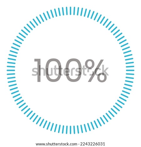 100% Loading. 100% circle diagrams Infographics vector, 100 Percentage ready to use for web design ux-ui